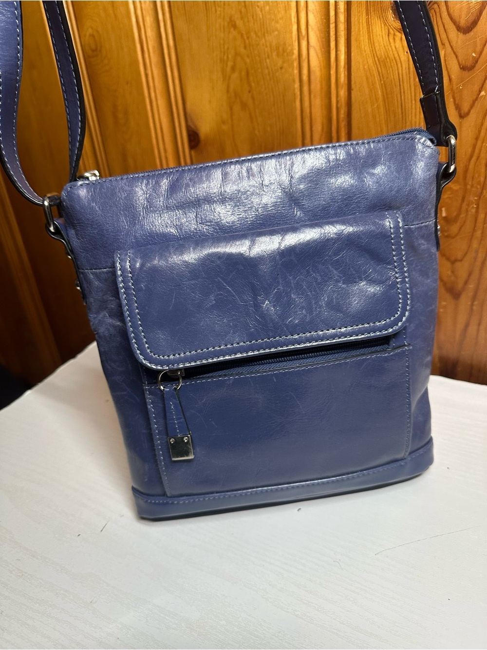 Gianni Bini Blue Leather-Style Crossbody Bag